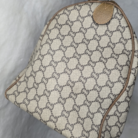 GUCCI GG Plus Canvas Boston Bag PVC Leather Beige - Picture 2 of 16